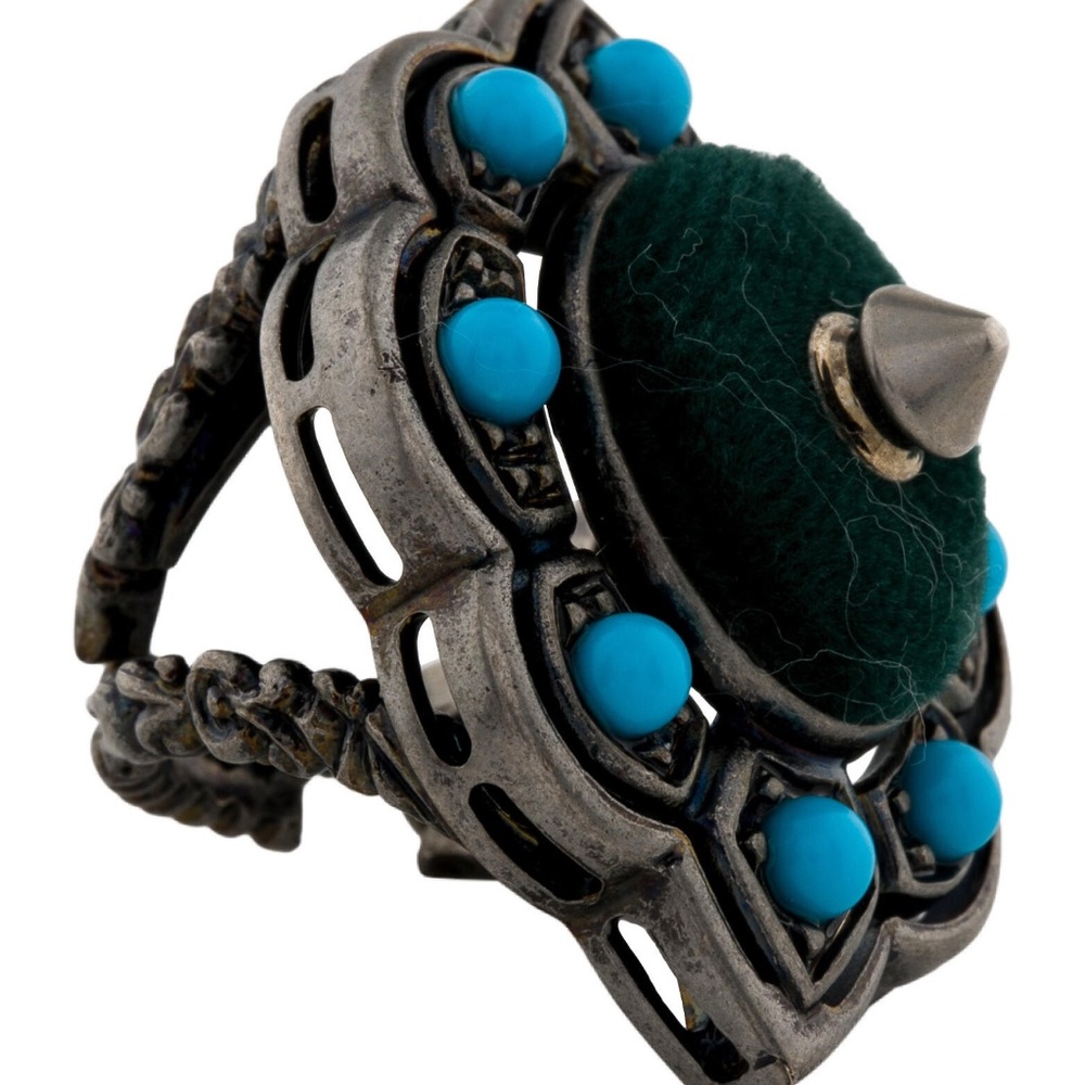 COPY - Gucci Velvet & Resin Spike Ring. Size 5 - Picture 3 of 7